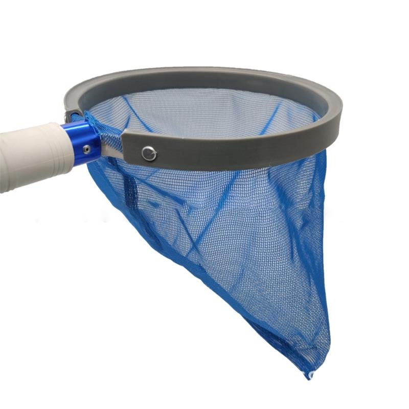 Convenient Pool Leaf Net Catcher with Blue Mesh Aluminum Handle Skimmer Swimming Pool Cleaning Tool Accessories