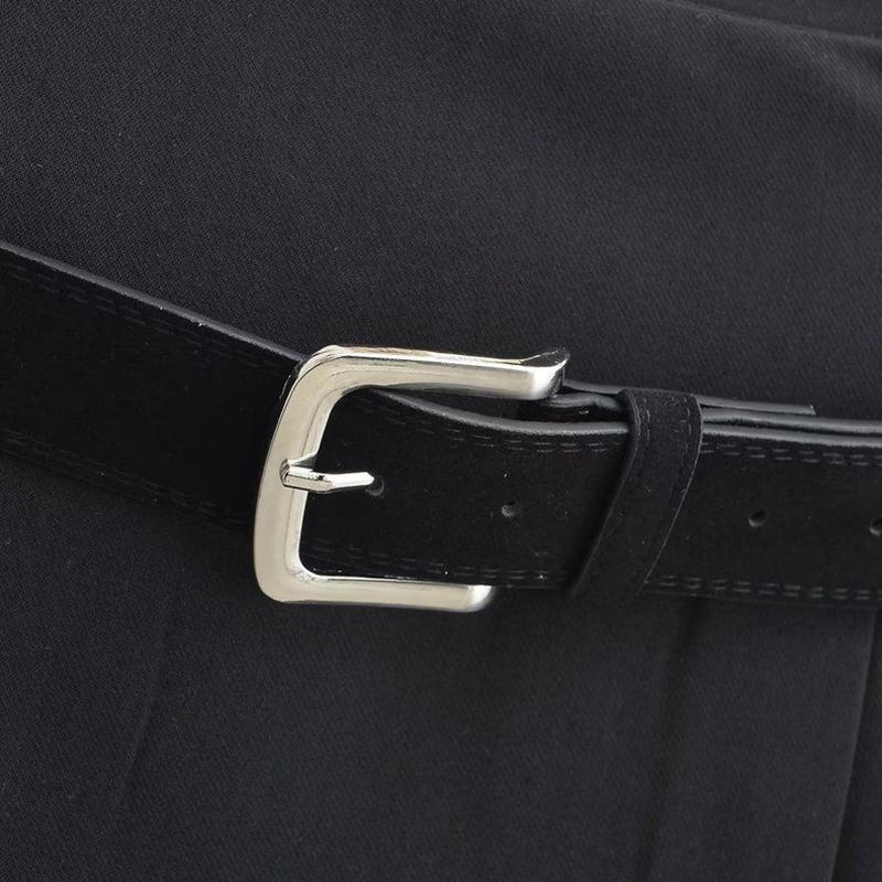 WTEMPO Kurze Faltenröcke im Preppy-Stil für Mädchen mit Gürtel Lässige A-Linien-Miniröcke mit hoher Taille und Sicherheitshose für Damen in Grau-Schwarz-Streetwear