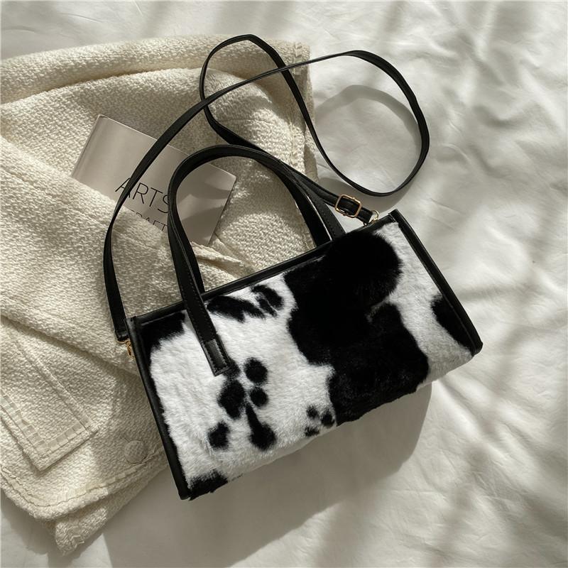 Frozen Plush Fabric Tote Bag With Zipper Closure For Casual Outings