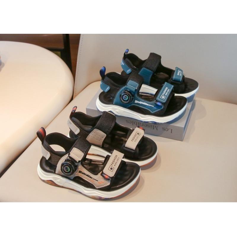 Trendy Summer Boys Sandals, Soft Sole Casual Beach Shoes For Middle and Big Kids