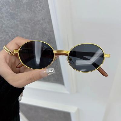 Designer Brand Oval Sunglasses Women Men Classical Small Frame Round Sun Glasses Female Mirror Colors Elegant Fashion