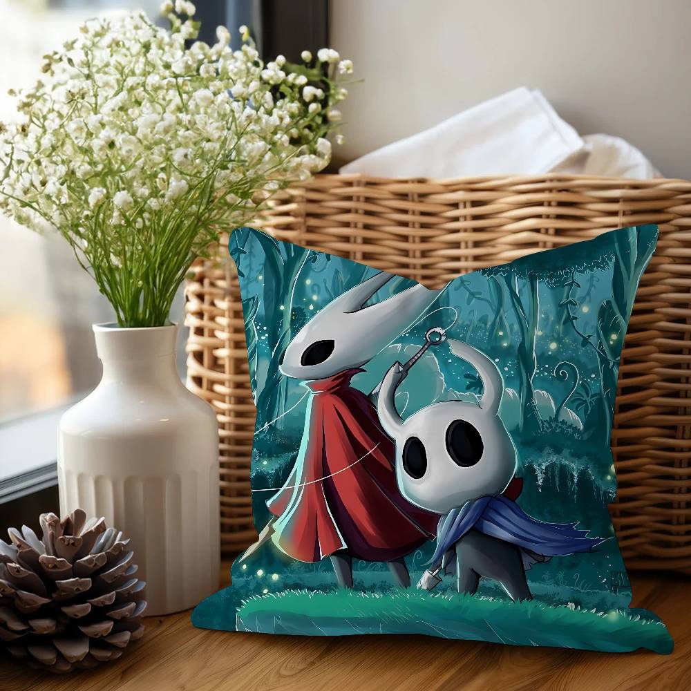 H-Hollow Knight Decorative Room Aesthetics Pillow Case Home Decor Bedroom Sofa Bed Couch Pillow Cover 45x45