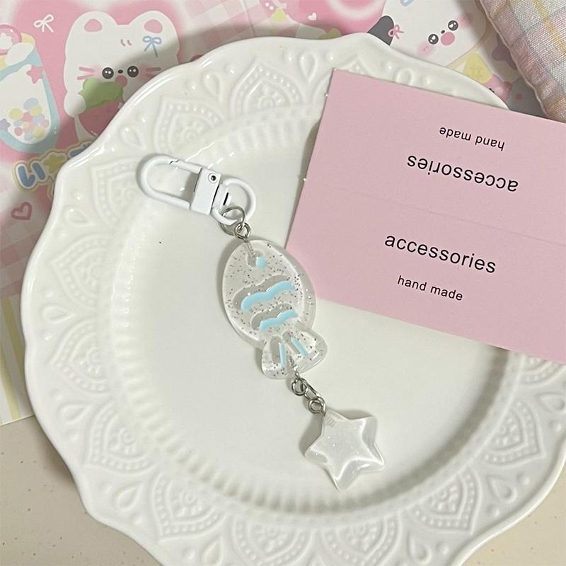 Милый милый маленький брелок для ключей с рыбкой, мультяшный брелок из смолы, милая сумка, подвеска, чехол для наушников, подвесное украшение белый