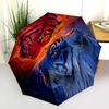 Tiger and Rooster  pattern, automatic folding umbrella, portable and foldable design, 8 ribs, a Christmas or birthday gift.