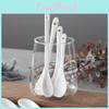 Cuillère à mélanger classique en céramique pour adultes avec finition miroir et long manche