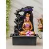 Golden Brown Polyresin Tabletop Lord Shiv 4 Step Indoor Water Fountain for Home Decor with LED,