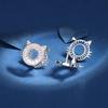 New Fashion Creative Diamond Inlaid Cat Ear Buckle 925 Sterling Silver Versatile And Cute Earrings E297