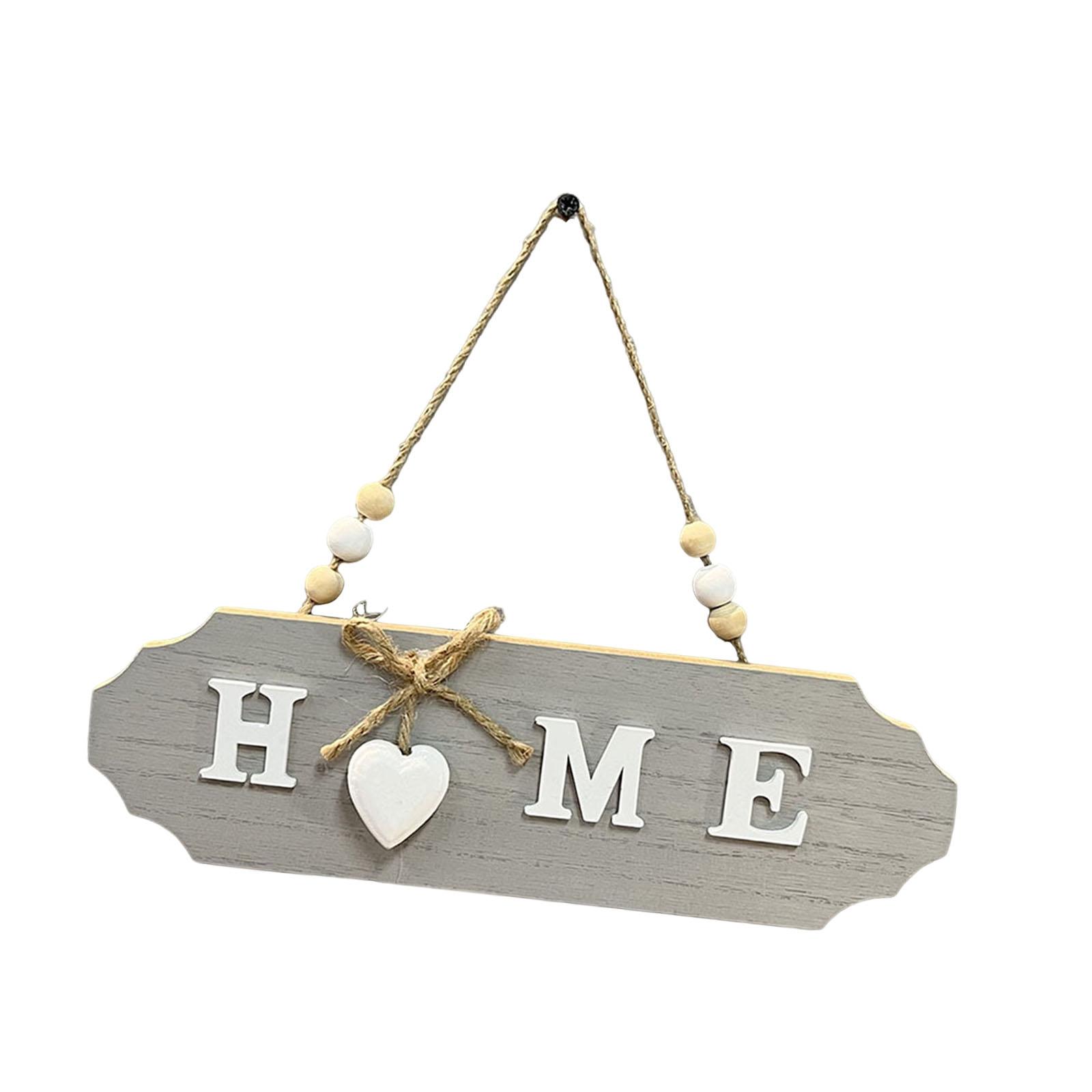 Wooden Hanging Door Sign Wood Hanging Plaque with Bowknot Decorative Wood Wall Art Sign for Yard Porch Home Rustic Farmhouse