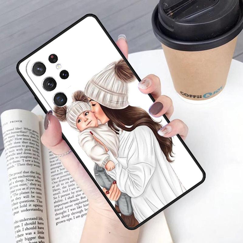 Familie Mom Girl Women Phone Case Cover For Samsung Galaxy S24 S25 Ultra S21 S22 Ultra S10E Note 10 Plus Note 20 FE S23
