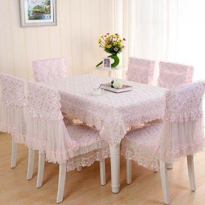 Toalha de mesa de renda floral capa de cadeira retângulo mesas de jantar saia bordado cozinha festa decoração para casa acessórios mesa torrel