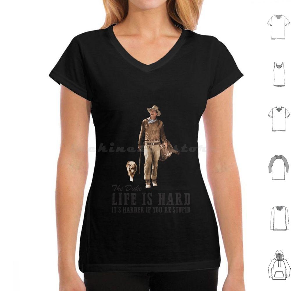 ZheXiong TEE Life Is Hard T-shirt Grote Maat 100% Katoen John Wayne Clint Eastwood Cowboy Grit Bravo Cogburn The The Quiet Man True Grit S