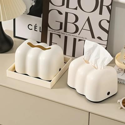 Cloud Creative Tissue Box Household Bathroom Paper Suction Box High-End Cream White Wall Mounted Paper Box