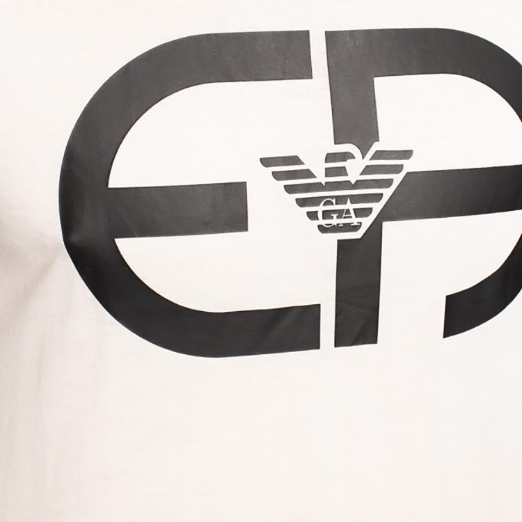 Emporio Armani Solid Color Logo Print Short Sleeve T-Shirt Men tops Off-White 6K1T74-1JUVZ-0101