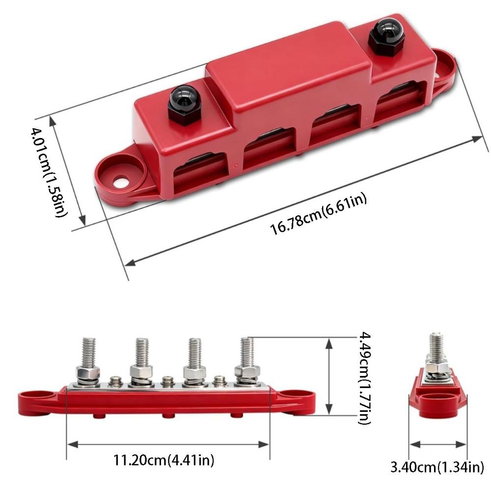 5 Way Power Distribution Block Negative Bus Busbar Terminal Block New Terminal Block  Boat Yacht M10 красный