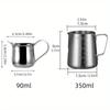 Milk Frothing Pitcher with Measurement Scale 350ml/500ml Coffee Latte Art Jug Creamer Cup for Espresso Cappuccino Barista Tools