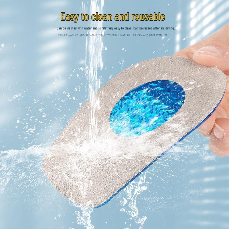 SEBS Composite Cloth Sports Soft Shock Absorption Heel Pads - Blue, Wear-Resistant, Anti-Slip Design for Men & Women.