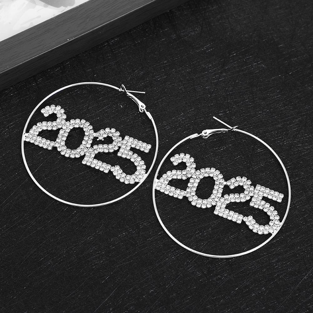 2025 Digital Shining Rhinestone Bohemian Hoop Earrings for Women