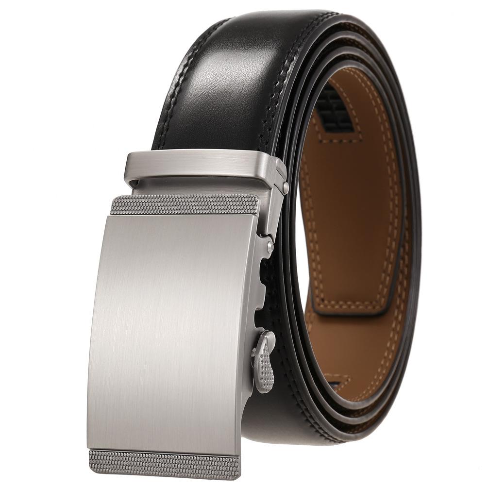 Belt Men'S Two-Layer Cowhide, Automatic Buckle Belt Men'S Leather Belt Ly25-1050-1