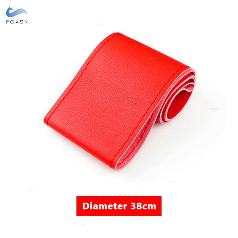38cm DIY Car Steering Wheel Braid Cover Microfiber Leather Needles And Thread Soft Non-slip Auto Interior Accessories Kits