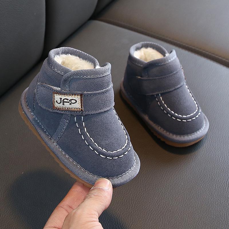 

Осенне-зимние сноубутсы для малышей 1-3 лет: Уютные туфли для ходьбы для младенцев и малышей с бархатной подкладкой Size 17: 12.5cm серый