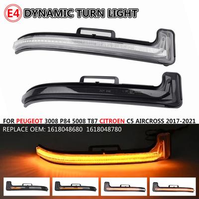 For Peugeot 3008 5008 2017 2018 LED Dynamic Turn Signal Lights Side Mirror Indicator Blinker Light