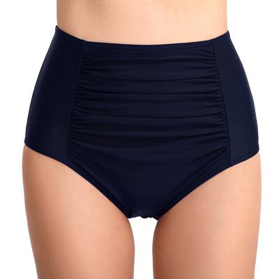 TUINANLE Bas de bikini froncé taille haute pour femme Contrôle du ventre Maillot de bain Slip Pantalon
