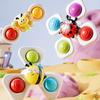 3pcs Colorful Cartoon Animal Suction Cup Spinning Tops  Fun Educational Toy for Kids, Perfect for Bath Time,Dining Table Bathroom Play,Great Halloween