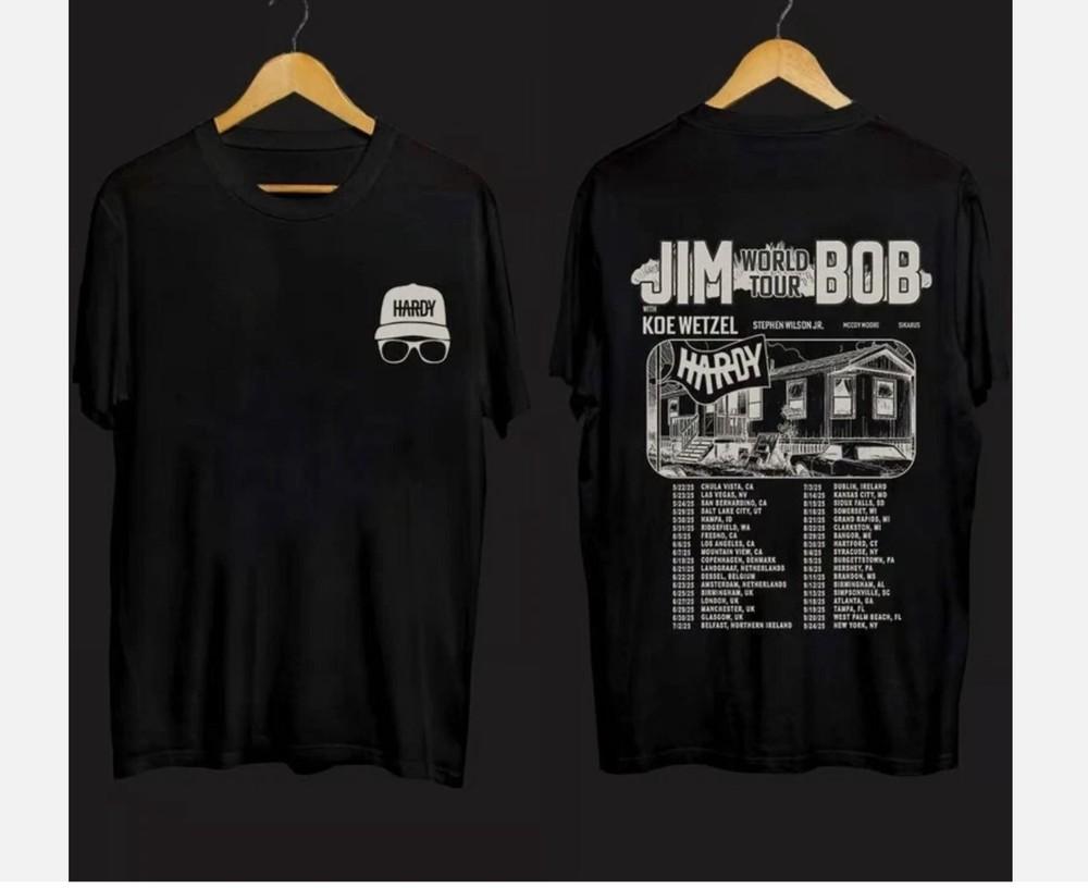 Футболка JIM World Tour BOB, Футболка с тура Hardy And Koe 2025, Подарок фанату, Унисекс футболка XXL