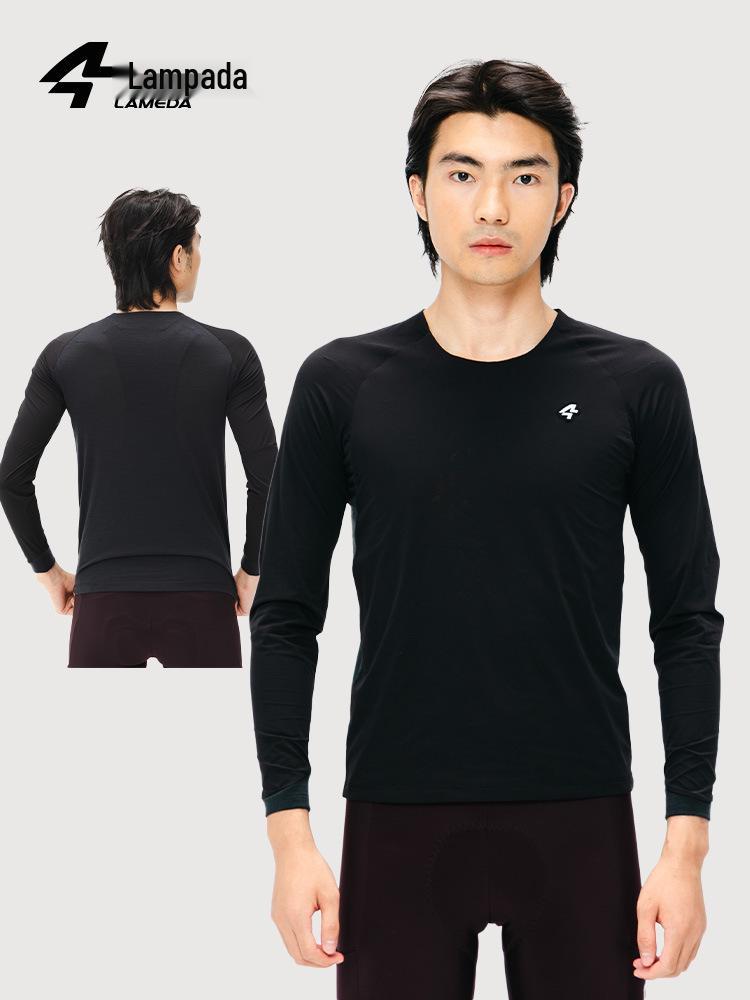 Lampada Men s Wool Thermal Cycling Jersey - Warm Long-Sleeved Base Layer for Autumn/Winter Road Biking S