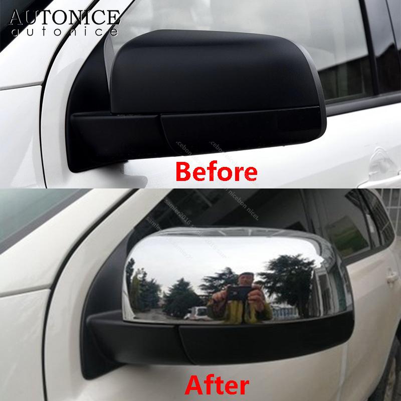2pc Chrome Rear View Side Mirror Cover Trim for Ford Ranger Everest Endeavour 2015 2016 2017 2018