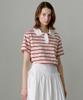 Ollibeudeollibeu Collar Lace Striped Short Sleeve T-Shirt Oe6Me5680