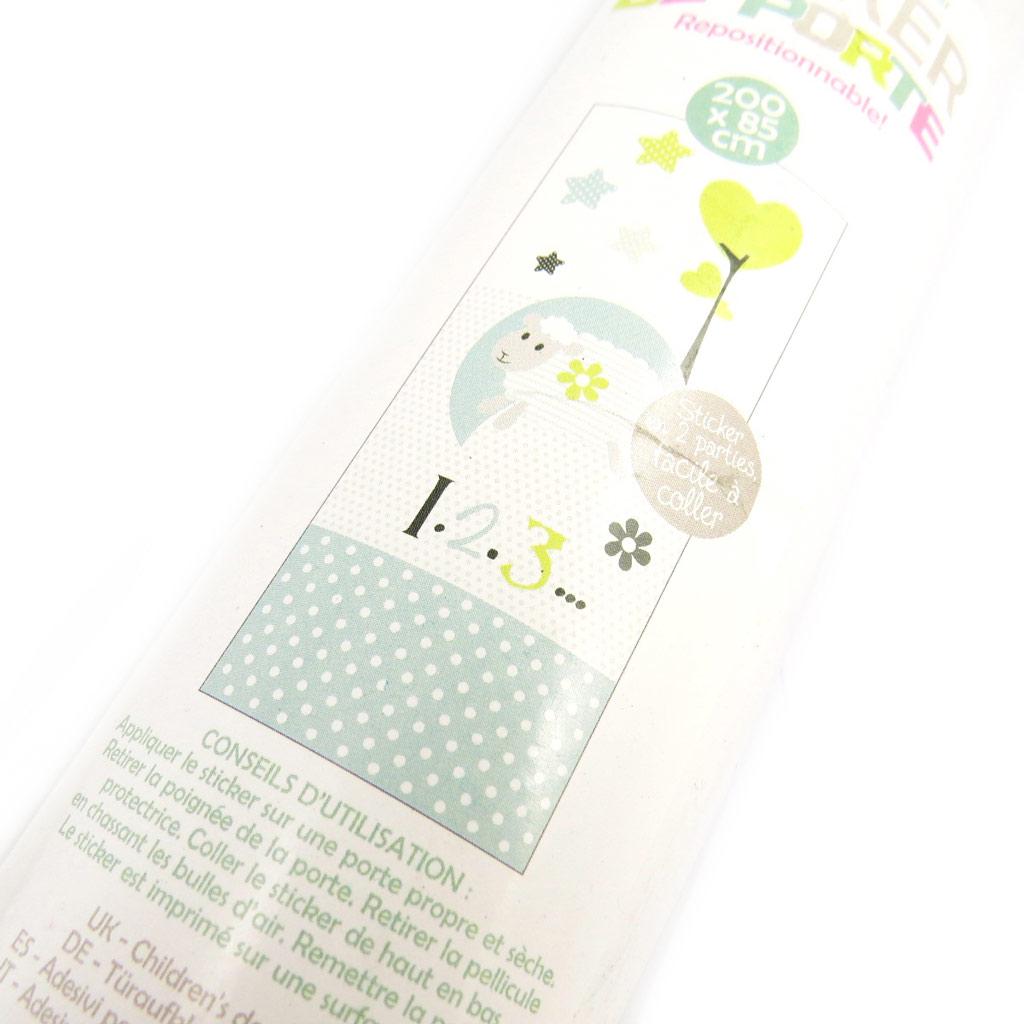 Les Trésors De Lily [M4723] - Door Sticker 'Tom and Zoe' Green Sheep. . . (200x85cm)