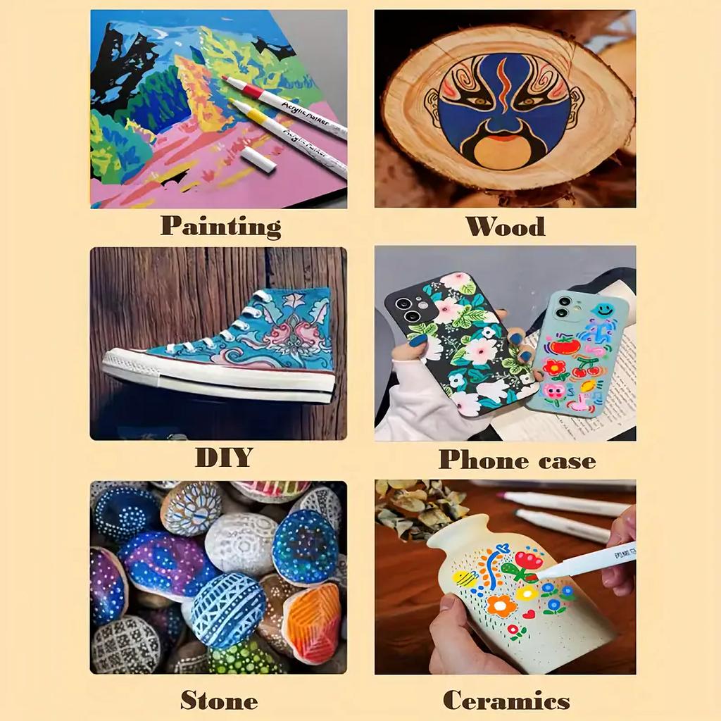 12Colors Acrylic Markers, Painting Tools Set, Perfect For Decoration