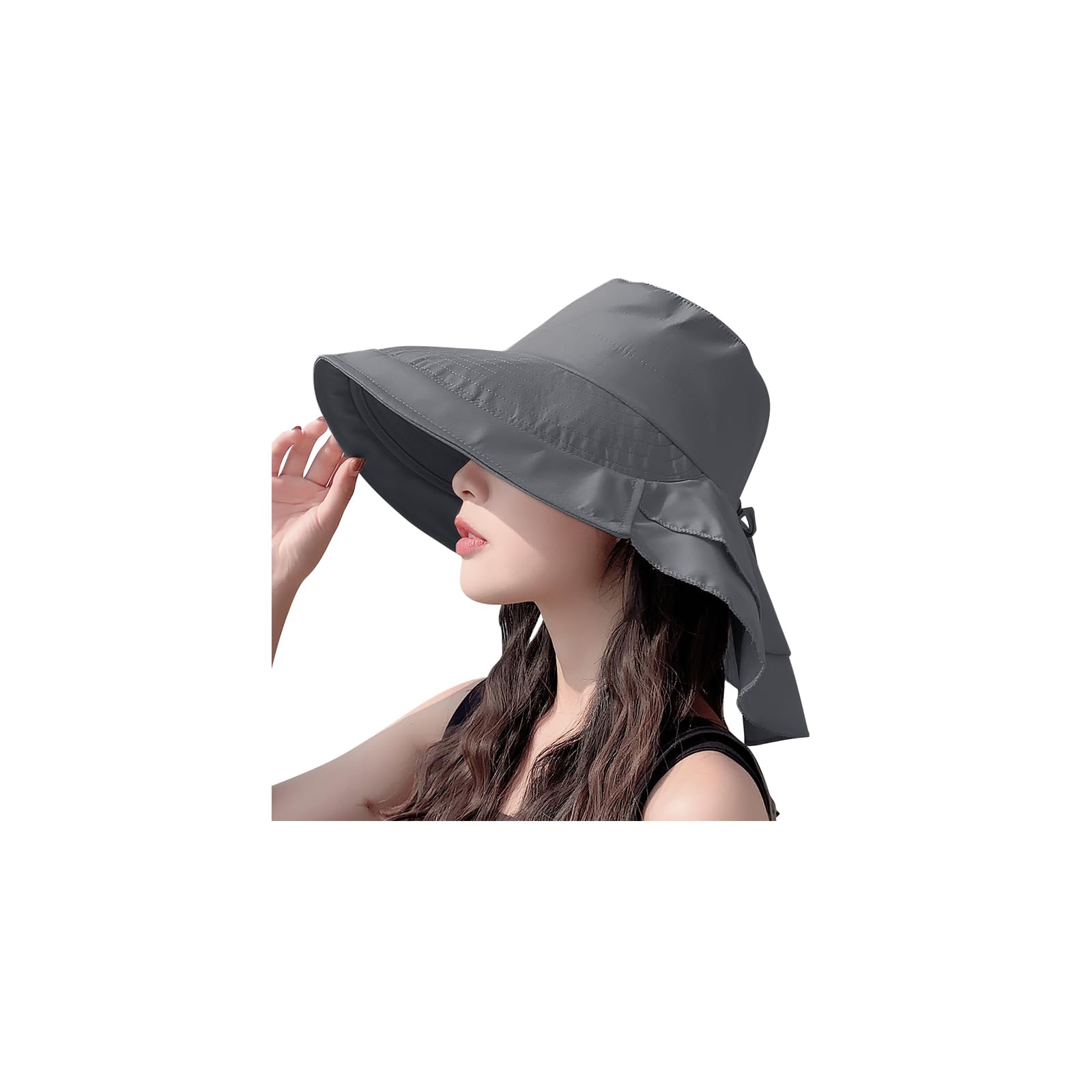 

UV Protection Hat for Women Full UV Wider and Neck Sun UV Sunburn Light Heat Chin Slimming Suitable for and Outdoor Activities Numbered Dark [PALAME]