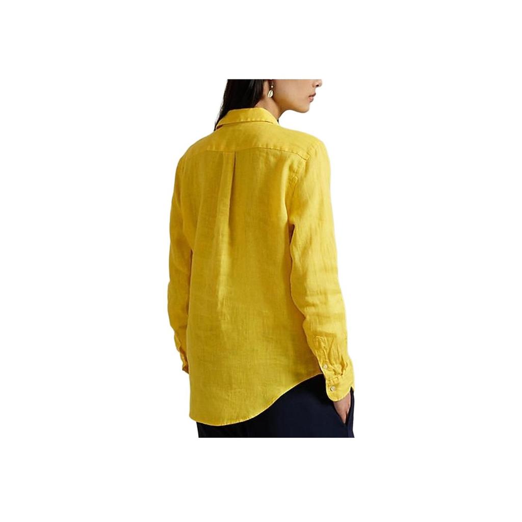 Polo Ralph Lauren Solid Logo Single-Breasted Long Sleeve Shirt Women Shirts Yellow WMPOSHTNDO20757730