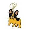 Bulldog Key Holder for Car Keys and Bags PU Leather Keychain Animal Lover Keyring Pendant Stylish Backpack Decoration