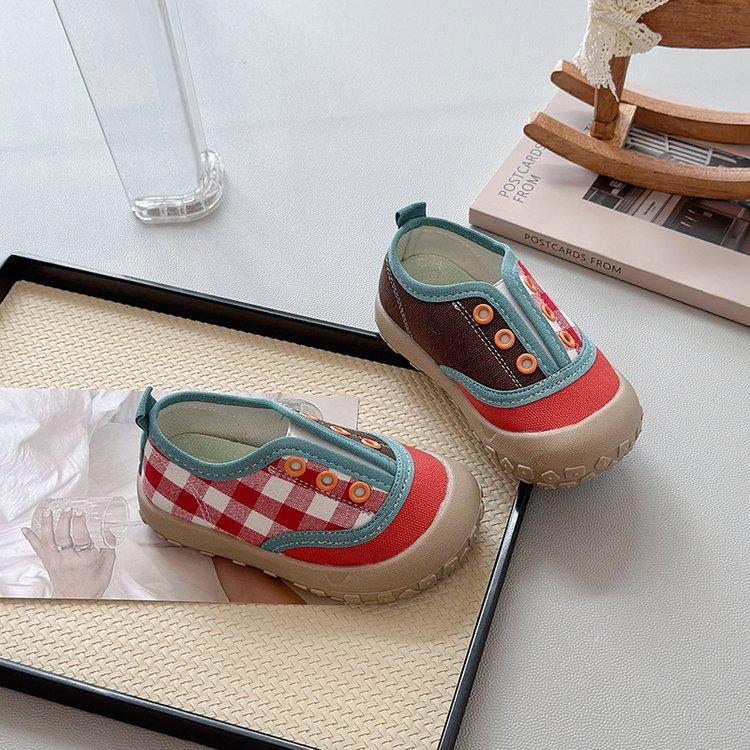 

Children s canvas shoes boys board shoes 2025 spring and autumn new children s shoes girls single shoes one pedal baby shoes 30 yards: inner length 18.5cm