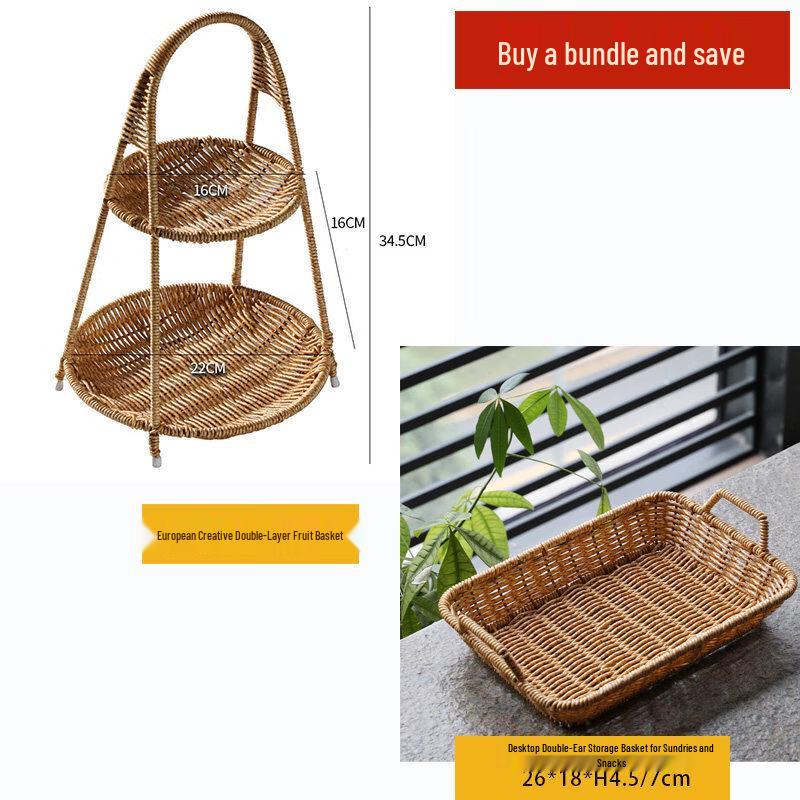 European Style Imitation Rattan Multi-tier Fruit Basket