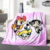 Powerpuff Girls Adventure Flannel Blanket Super Soft Warm Cozy Blanket For Sofa Bed Office Travel Allseason Home Decor Gift