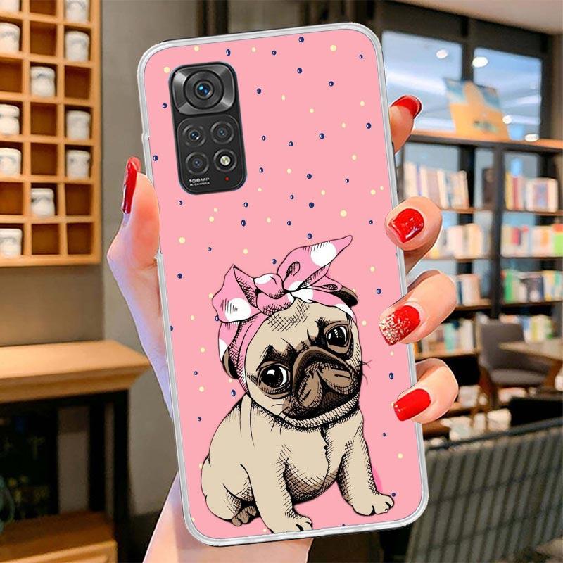 Love Pugs Cute Dog Cover Phone Case For Xiaomi Redmi Note 15 14 13 12 11 10 Pro Plus 14S 12S 11S 11T 11E 10S Soft Fundas Shell R