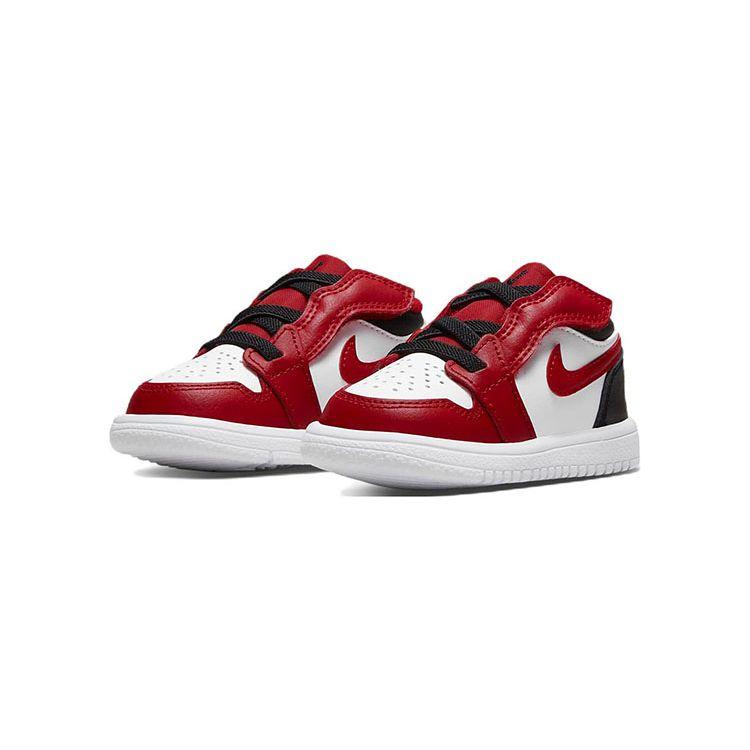 Air Jordan 1 Low TD Reverse Black Toe Buty dla niemowląt Czerwono-białe Gym-Red CI3436-163