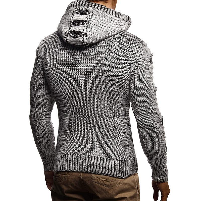 2025 Winter Sweater Cardigan Men's Hooded Knitted Cardigan Jacket