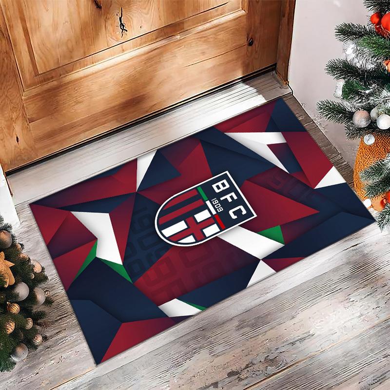 Bologna FC Soccer Football Pattern Soft Area Rug Non Slip Indoor Floor Carpet Sports Decor Mat for Bedroom