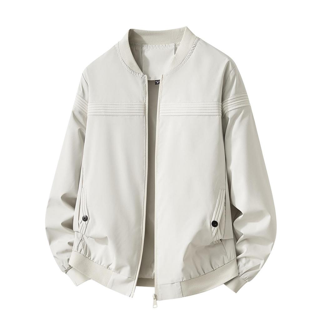 Men's Slim Fit Baseball Collar Jacket - Spring/Autumn Korean Style Casual Outerwear