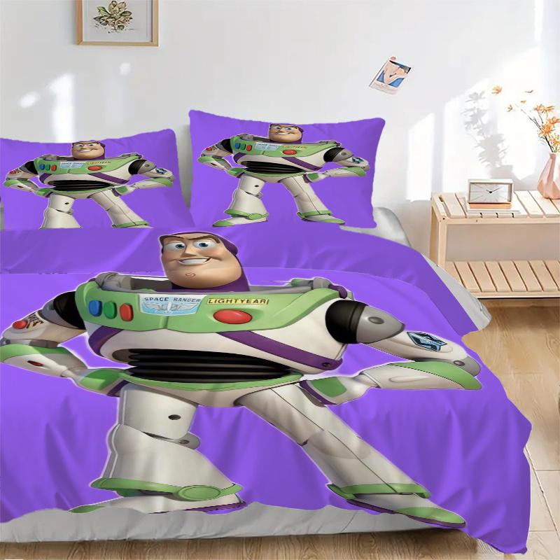 

3pcs Toy Story Buzz Quilt Cover Set (1 Quilt Cover + 2 Pillowcases Without Pillow Core), High-Definition Printing for Home and Dormitory.D082 135x200cm