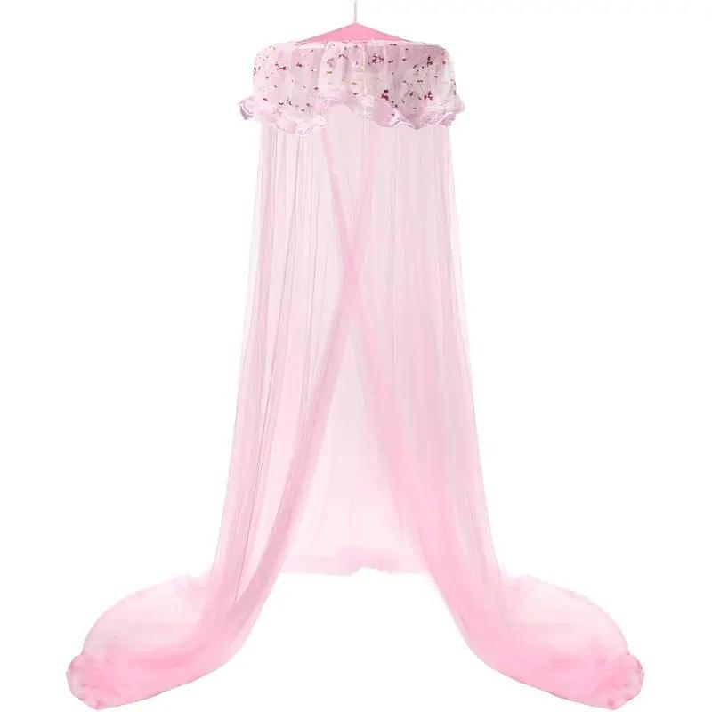 

Princess Elegant Interior Decoration Mosquito Net Hanging Dome Palace Wind Surface Installation Tent Shading Net 60*260*1200 розовый