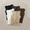 Spring and summer I-shaped pure cotton vest women's one-word neck hanging neck thin inner threaded sleeveless bottoming shirt suspender top