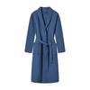 Waffle Cotton Bathrobe Unisex Long Shawl Collar Belted Robe with Pockets Lightweight Soft Home Spa Hotel Loungewear for Men Women