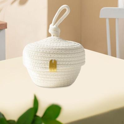 Jewelry Storage Box Woven Basket with Lid Girls Container Practical Case for