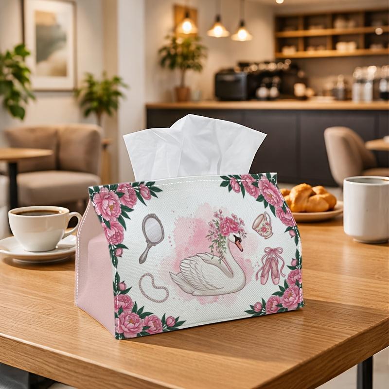 1pc Shabby Chic Tissue Holder - Swan Ballet Mirror Napkin Storage, Ideal for Rolls, Facial Tissues, Or Single Sheets. Available In Two Sizes for Organ